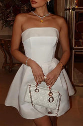 Sexy Ruched Zipper Strapless Strapless Dresses