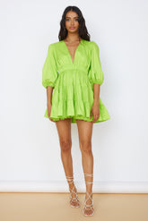 HELLO MOLLY Sweetest Treat Mini Dress Lime