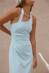 Free Spirited Halter Maxi Dress Blue