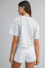Lindsay Eyelet tee