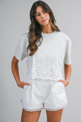 Lindsay Eyelet tee