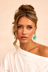 Sea Glass Reverie Earrings - Aqua
