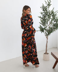 Amareya Black Floral Dress | Women's Floral Maxi Dress