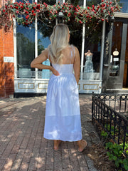 Ariana White Front Tie Midi Dress