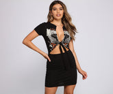 Baddie Chic Tie Front Mini Dress