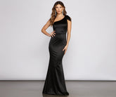 Delana Formal One Shoulder Satin Dress