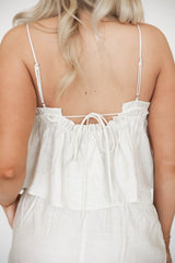 Elodie Off White Ruffle Cami & Short Set