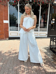 Jena White Wide Leg Pant Set
