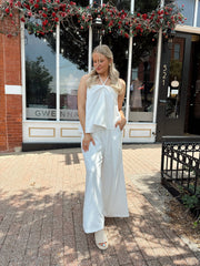 Jena White Wide Leg Pant Set