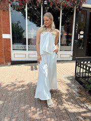 Jena White Wide Leg Pant Set