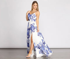 Kiana Floral Chiffon A-Line Dress