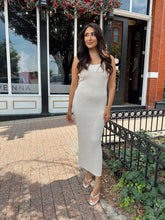 Nat Nude Ribbed Knit Shell Embellished Maxi Dress
