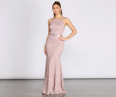 Rosella Lace Scallop Rhinestone Ribbon Belt Mermaid Dress