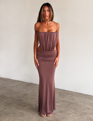 IOLLA STRAPLESS MAXI DRESS - MOCHA