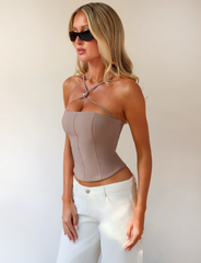 TAMORA CORSET TOP - TAUPE