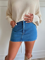 Ariana Medium Wash Denim Mini Skirt
