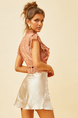 It's Only Fair Satin Skirt - Champagne