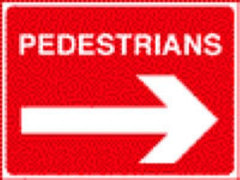 Pedestrians arrow right
