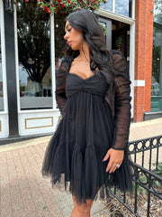Veronica Fit to Flare Black Mini Dress