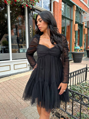 Veronica Fit to Flare Black Mini Dress
