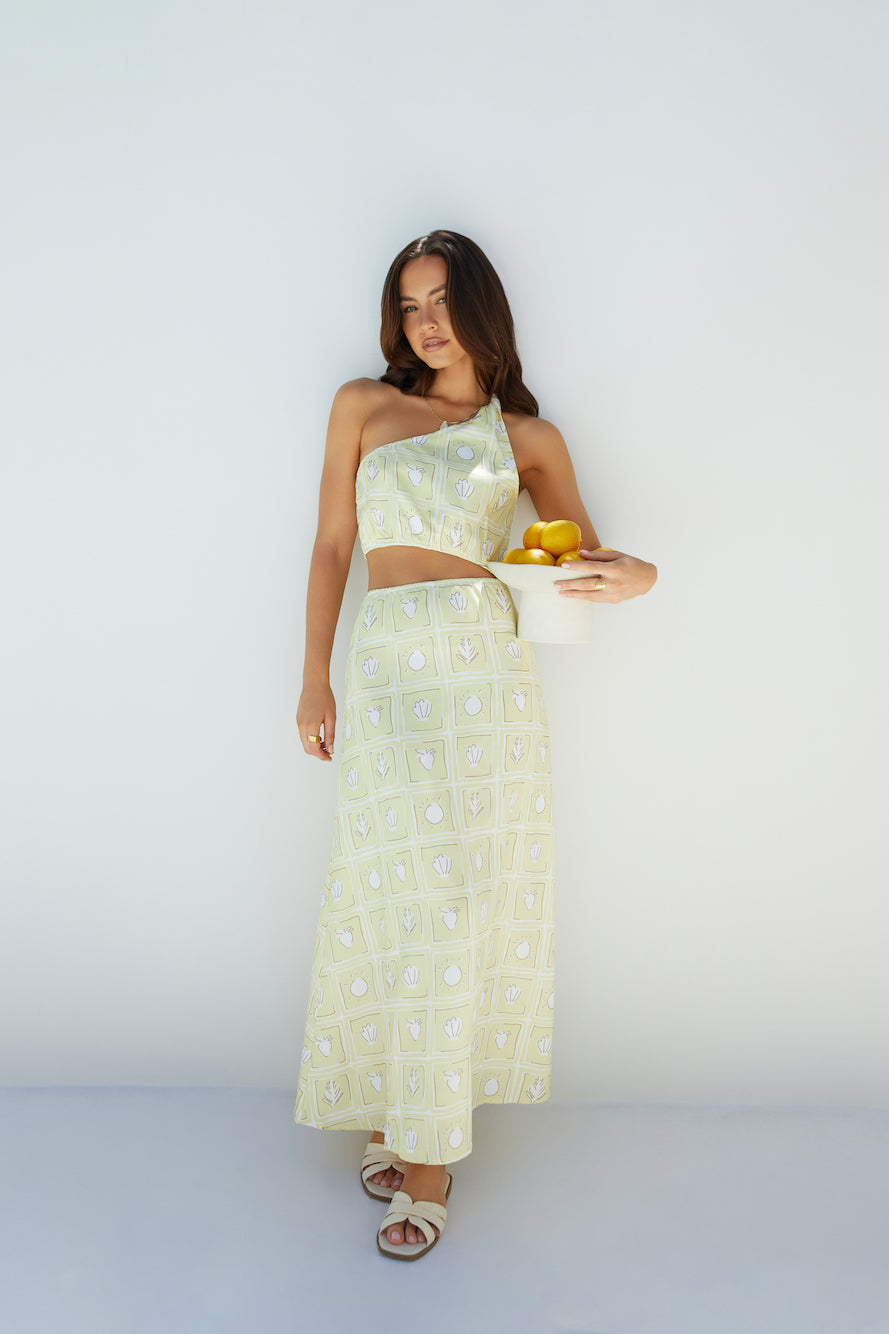 Golden Tides Midi Dress Yellow
