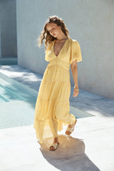 Secret Garden Maxi Dress Yellow