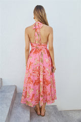 Harriette Halter Maxi Dress Pink