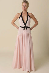 Evelyn Contrast Ribben dress