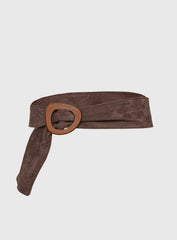 Toluca Faux Suede Belt Chocolate
