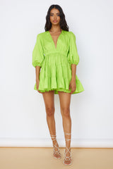 HELLO MOLLY Sweetest Treat Mini Dress Lime