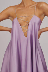 Sexy Chain Deep V Backless Party Dress