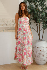 Cottage Living Strapless Maxi Dress Pink