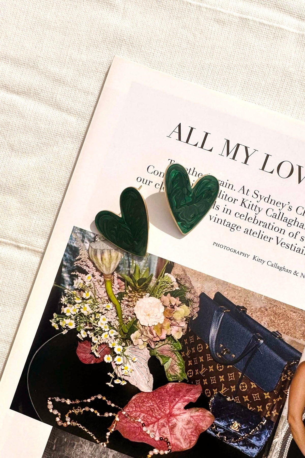 Verdant Heart Earrings - Green