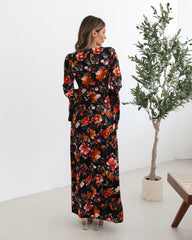 Amareya Black Floral Dress | Women's Floral Maxi Dress