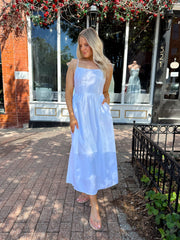 Ariana White Front Tie Midi Dress