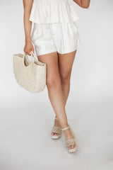 Elodie Off White Ruffle Cami & Short Set