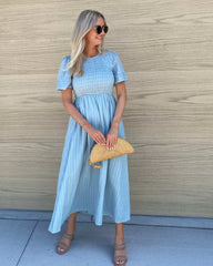 Iolana dress - Sage | Women's Cotton Smock Midi Dress