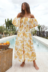 Sunflower Off-Shoulder Maxi Dress Yellow