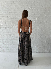 Lauren Floral Cutout Maxi Dress- Black