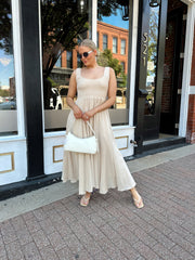Megan Tan Smocked Midi Dress