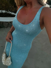 Sequin Slim Maxi Dress Female Backless Glitter See-Through Sexy Patchwork Autumn Women’s Long Club Party Dresses Vestido