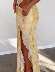 THEO SKIRT - LEMON BUTTERFLY PAISLEY