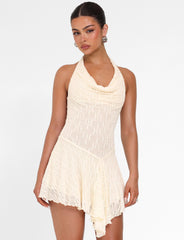 FIORELLA MINI DRESS - WHITE : LACE : CREAM