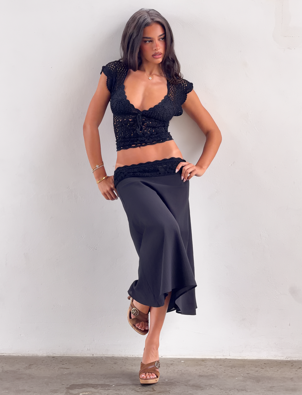 CL - SASHA CROCHET MIDI SKIRT