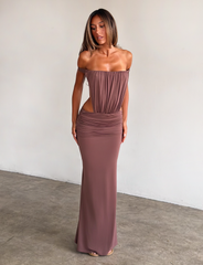 IOLLA STRAPLESS MAXI DRESS - MOCHA