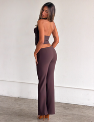 KITTIE BUCKLE PANT - CHOCOLATE