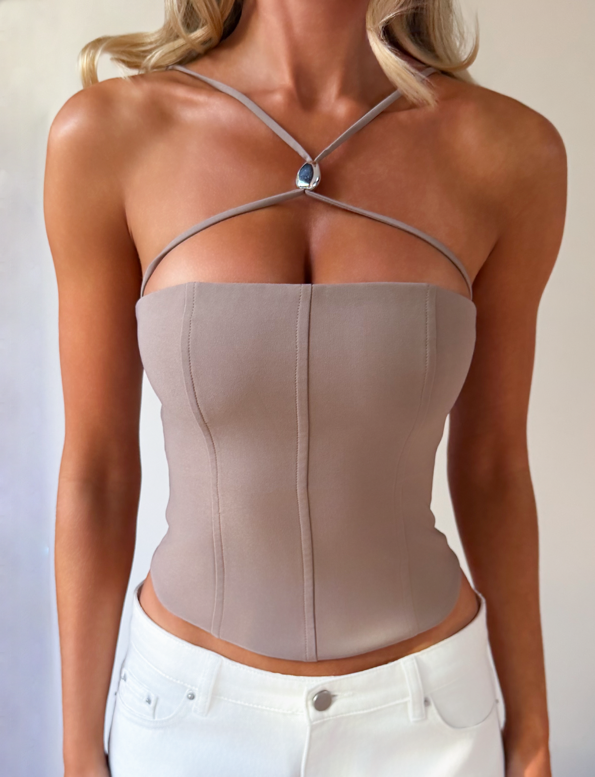 TAMORA CORSET TOP - TAUPE