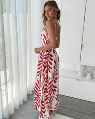 Vyraiah Red Print Dress | Women's Printed Midi Dress