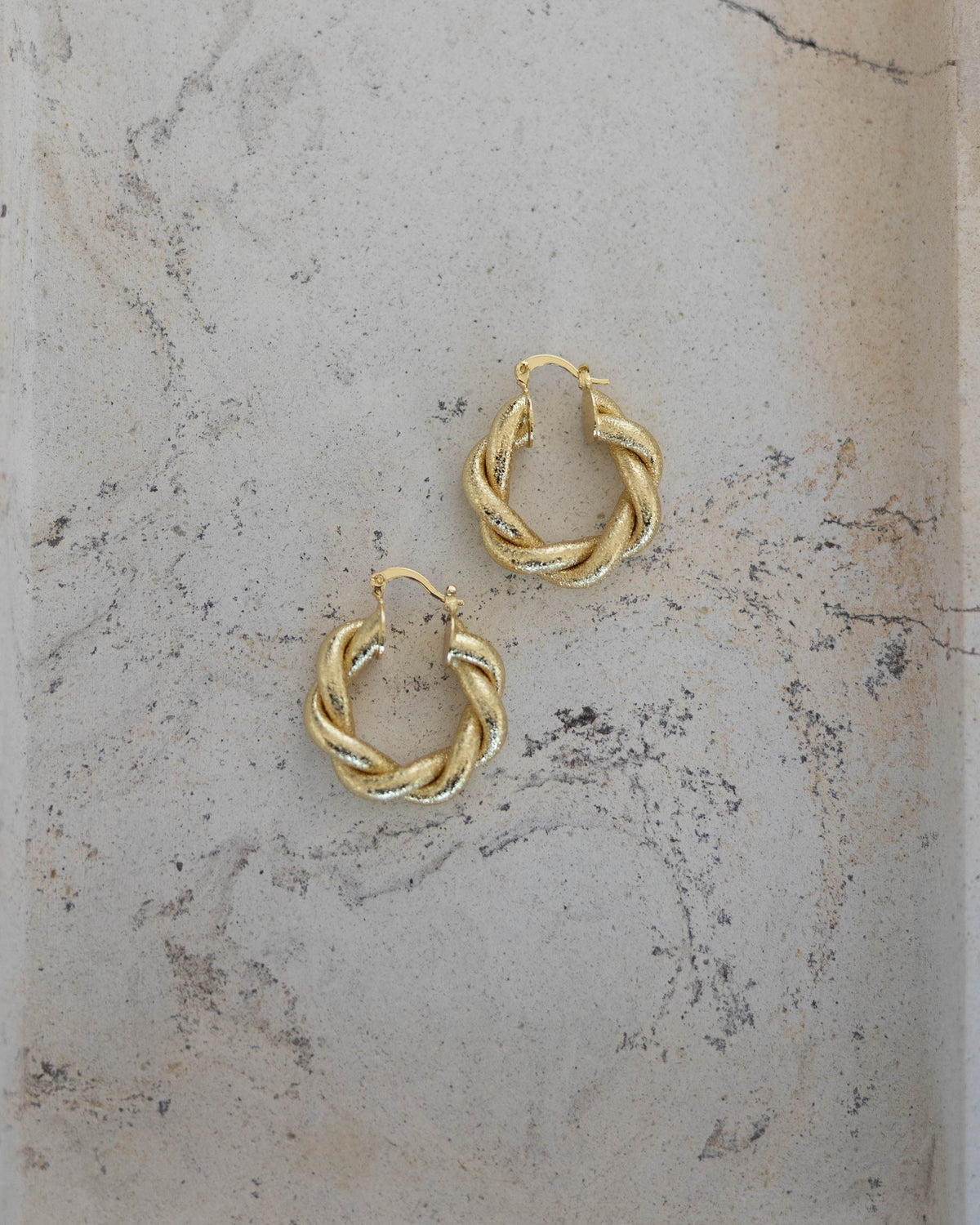 Zara Twisted Gold Hoop Earring