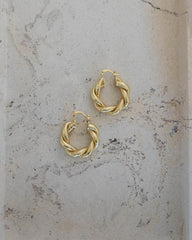 Zara Twisted Gold Hoop Earring